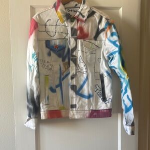 Colorful Graffiti Denim Jacket